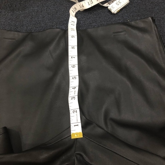 Zara Basic Black Leather Pants Size Large - Picture 10 of 11